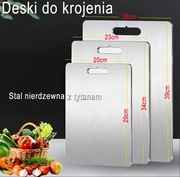 Deska do krojenia stal nierdzewna+tytan,3szt.+ ściereczka