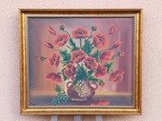 DUŻY  OBRAZ OLEJNY PŁÓTNO  sygnowany ,, Maki"