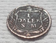 Szwecja Karol XII Wittelsbach 1 talar Daler S.M. 1717 Rozum i broń KM# 355
