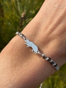 Border collie pasący - bransoletka z psem, srebro 925