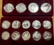 Zestaw 14 srebrnych monet NBP Ag925 stan menniczy srebro inwestycyjne