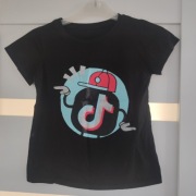 Super koszulka t-shirt czarny tik tok 152