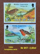 Znaczki fauna:897: ptaki- Wyspa Man 1980r **