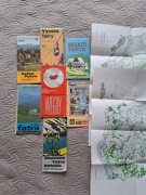 Vintage zestaw stare mapy papierowe PRL lata 70 i 80 kolekcjonersk góry las