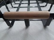 Kosz czarny prostokątny metalowy koszyk loft drewniane uchwyty NA PREZENT