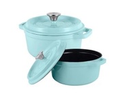 VINTAGE CUISINE RETRO GARNEK ŻELIWNY Z POKRYWĄ 2,2