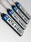 Brelok tablica rejestracyjna zawieszka do kluczy