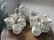 Zestaw kawowy serwis Ćmielów filiżanki dzbanek cukiernica