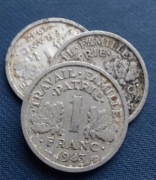 Moneta Francja 1 frank 1943