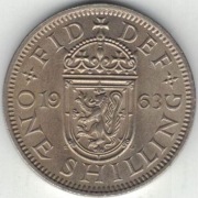 256 Wielka Brytania 1 shilling szyling 1963 herb szkocki