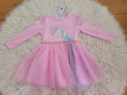 Piękna sukienka unicorn 92 18-24 bawełniana