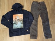 Bluza kangurka C&A i spodnie jeansowe 5.10.15 w rozmiarze 158