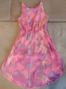 Różowo-szara sukienka dziewczęca rozmiar 134