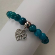 *Dje* Bransoletka na rękę - chalcedon niebieski-morski, sznurek