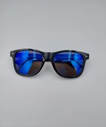 Czarne lustrzane okulary przeciwsłoneczne UV 400