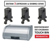 Zatrzask chlebak / kosz Brabantia Touch Bin 3 sztuki