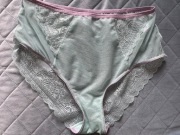 Kinga bielizna koronkowe majtki figi z wysokim stanem L 40 Błękitne