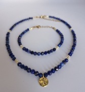 Komplet Choker Bransoletka Lapis Lazuli Hematyt Dzień Matki kamienie 