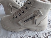 Nowe buty zimowe r42,5 wkładka27,5cm,ocieplane,gruba podeszwa,beżowy-khaki 
