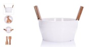 Misa sałatkowa ze sztućcami DUKA ACACIA 24 cm 3500 ml porcelana biała