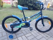 Rower rowerek dla chłopca dziewczynki do 75 kg boczne kółka ROMET dinozaury