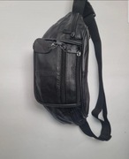 Saszetka skóra naturalna czarna 