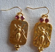 Kolczyki Mucha imitacja antycznego złota