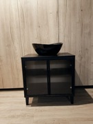 Szafka łazienkowa stojąca blat umywalka czarna loft loftowa komplet