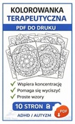 Kolorowanka terapeutyczna PDF 10 stron do druku – ADHD AUTYZM – wyciszenie