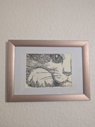 Obraz kot a4 A5 kreska kotek 