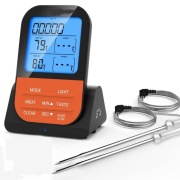 BEZPRZEWODOWY Termometr 2-SONDY WĘDZARNIA GRILL PIECZENIE 0-250°C ALARM