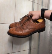 Męskie buty 47 Semper typu brogsy wingtip w odcieniu koniakowego brązu wyk