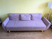 Sofa 3-osobowa, rozkładana IKEA GRUNNARP - kolor różowy