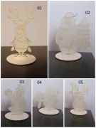 Decoupage.Bazy świąteczne z podstawką. Renifer Miś Pingwin Skrzat Bałwan