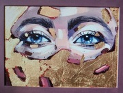 Obraz złoty blask Agnieszka Fijał-Czapla farby akrylowe, z certyfikatem