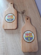 Fc Barcelona. Deska do krojenia ozdobna, z żywicy ze złotymi  dodatkami.