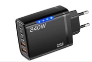 Szybka ładowarka GaN 240W USB-C – 5 portów