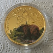 Numizmat Symbole Przyrody, Niedźwiedź Brunatny, certyfikat, książeczka
