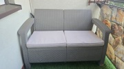 Sofa ogrodowa/balkonowa KETER Corfu 2 osobowa Cappuccino używana stan dobry
