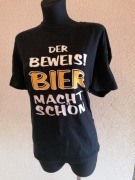 Piwna koszulka rozmiar L bawełna 