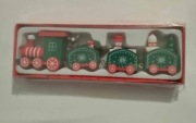 Ozdoba Bożo Narodzeniowa pociąg świąteczny zielony