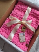 Kocyk niemowlęcy HANDMADE różowy – miękki ,dla noworodka, do wózka