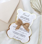 Zaproszenia z motywem misia misie na roczek urodziny urodzinowe