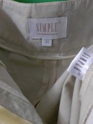 SIMPLE lekkie letnie spodnie szeroka nogawka 34 36 XS S khaki pistacja