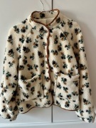 Kurtka wiosenna polarowa beżowa w kwiaty baranek bluza M/L 38 40