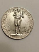 Sprzedam monetę Watykan 2 liry 1931r. stan dobry - Rzadka