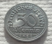 Niemcy Weimar 50 fenigów pfennig 1922 E Muldenhütten Saksonia KM# 27 Stan