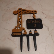 Topper na tort dźwig koparka budowa Stasiu