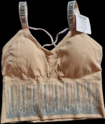 Top Victoria's Secret beżowy błyszczący cekiny M/ L 