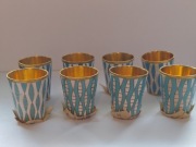 Kieliszki mosiężne emaliowane vintage PRL .